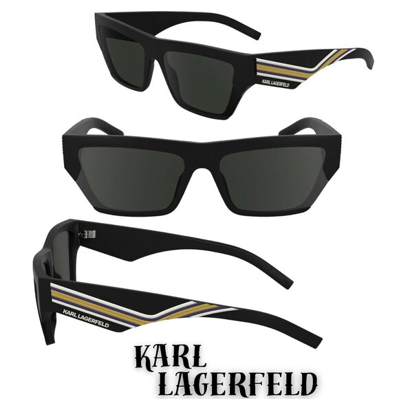 New KARL LAGERFELD MATTE BLACK 59/17/145 UNISEX Sunglasses - Picture 1 of 3